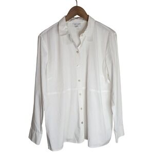 J. Jill Button Up Women's Medium Long‎ Sleeve Collared White